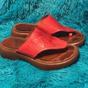 Dansko Red Leather Aztec Sandal 38 / 7.5-8